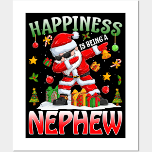 Happiness Is Being A Nephew Santa Christmas Posters and Art